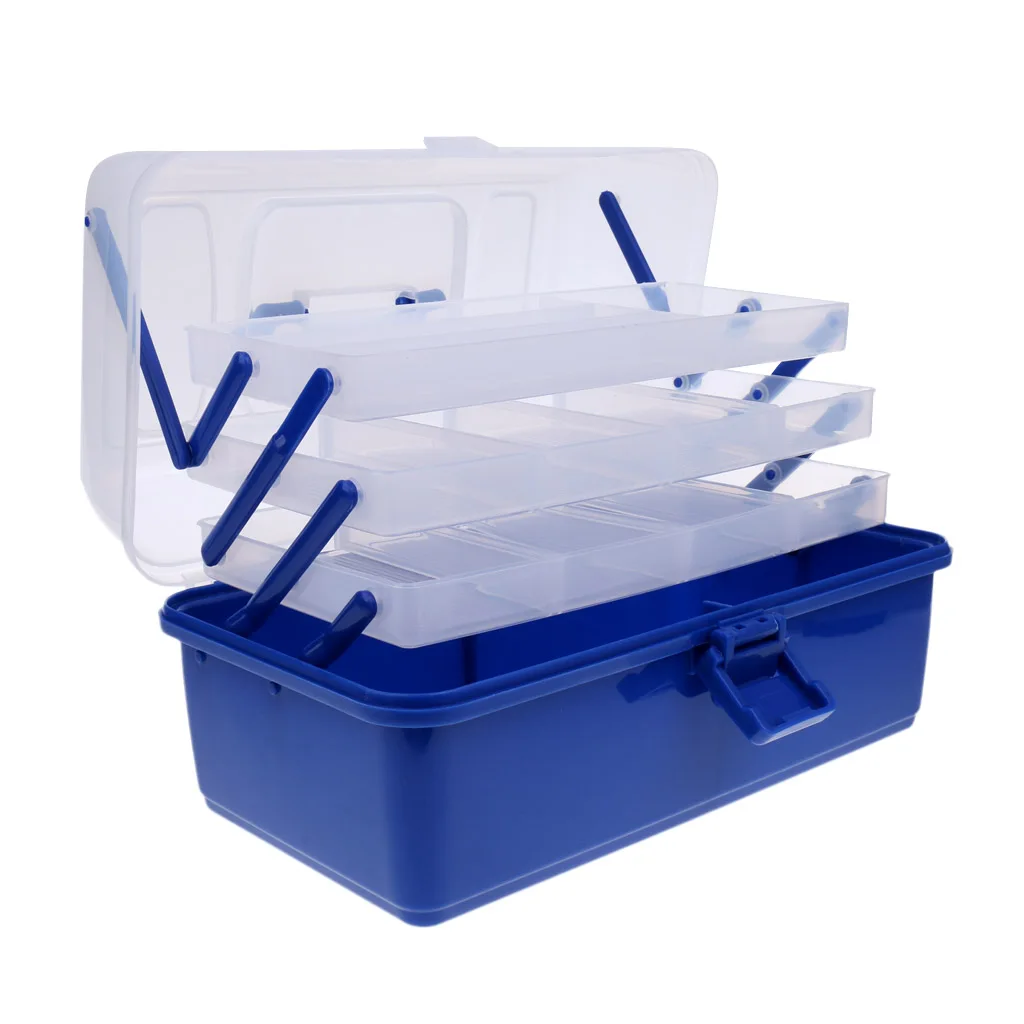 

Waterproof 3 Tray/ 2 Tray Cantilever Fishing Tackle Box Lures Tools Storage Case Ladder Shaped Container