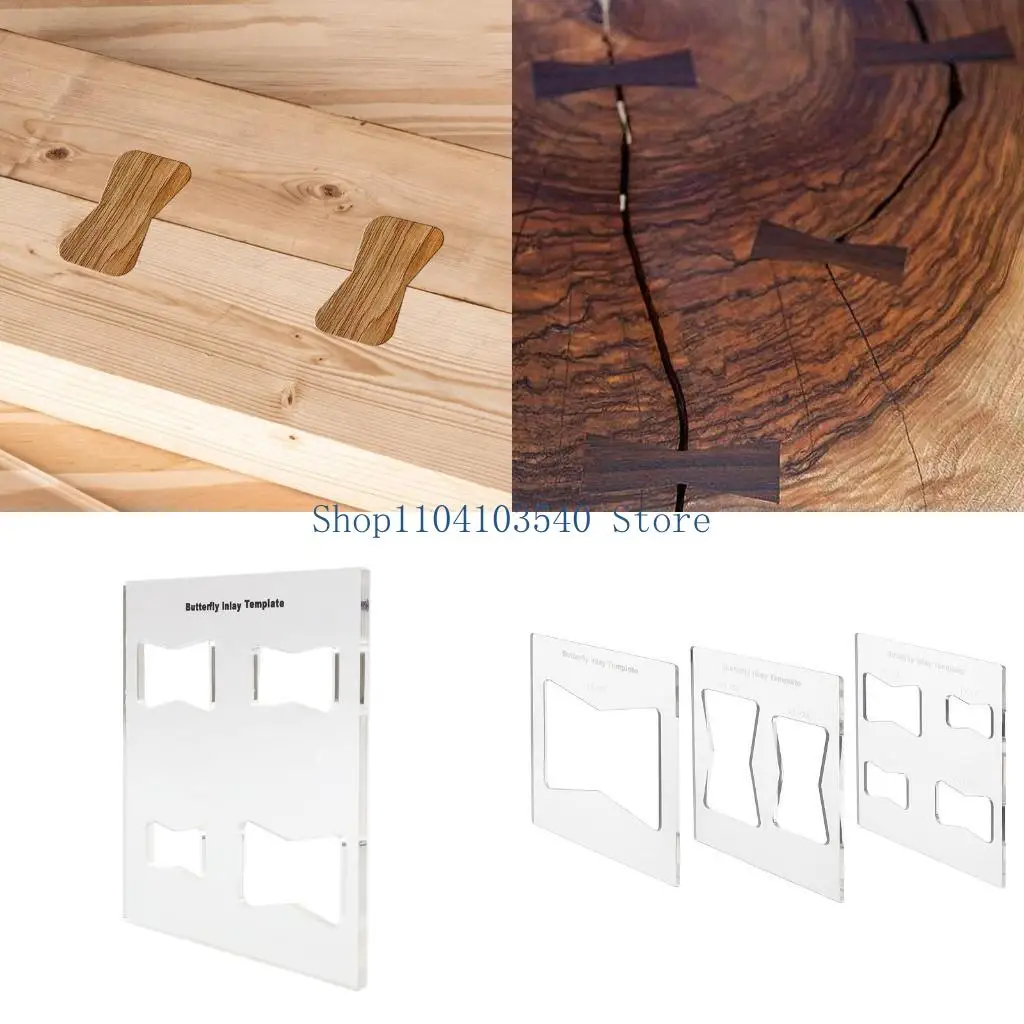 

02DC 3PCS for Butterfly Inlay Template Router and Decorative Templates for Woodworkin
