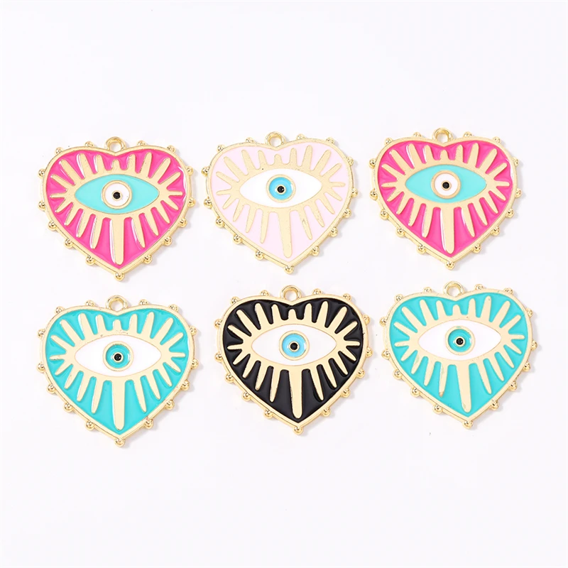 

Duarte 20Pcs/Lot Cute Enamel Love Heart Charms Pendants for Jewelry Making Drop Earrings Necklaces Bracelets DIY Crafts Supplies