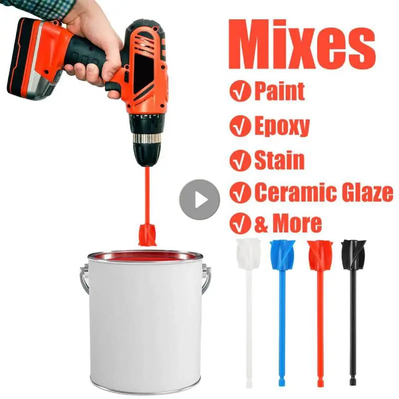 Epoxy Mixing Stick Paint Stirring Rod Putty Cement Paint Mixer Attachment With Drill Chuck For Mixes Epoxy Resin Latex Oil Paint