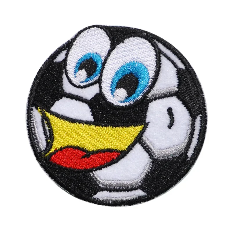 Embroidery Soccer Badge Iron on Ball Patch Basketball Baseball Rugby Football Cartoon Mini Cloth Appliques for Tshirt Jersey DIY