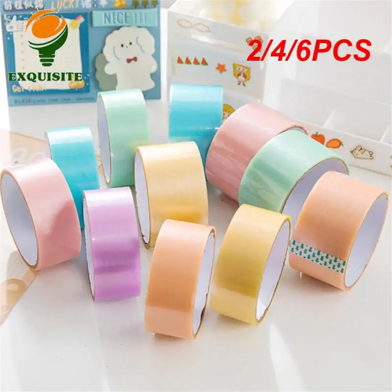 2/4/6PCS Water Ball Tape Colorful Macaroon Tape Pearlescent Multi-color Stationery Tape Water Tape Free Hand Silk