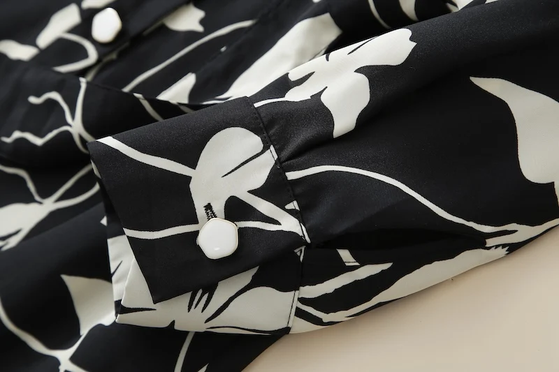 E Vestido Largo de Satén Ne Estampado con Chifón, Estilo Diosa, Nueva Versión de Moda Otoñal, Ropa Premium para Mujer