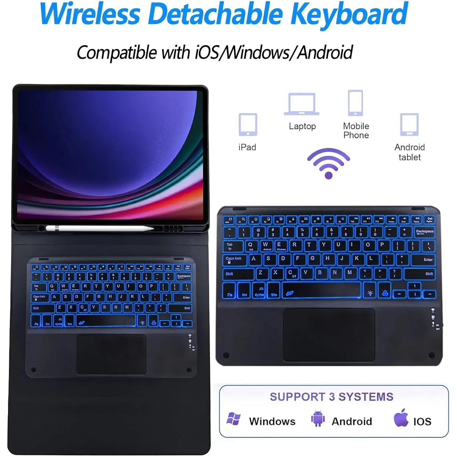 Detachable Backlit Keyboard Cover For Samsung Galaxy Tab S8 Ultra 14.6