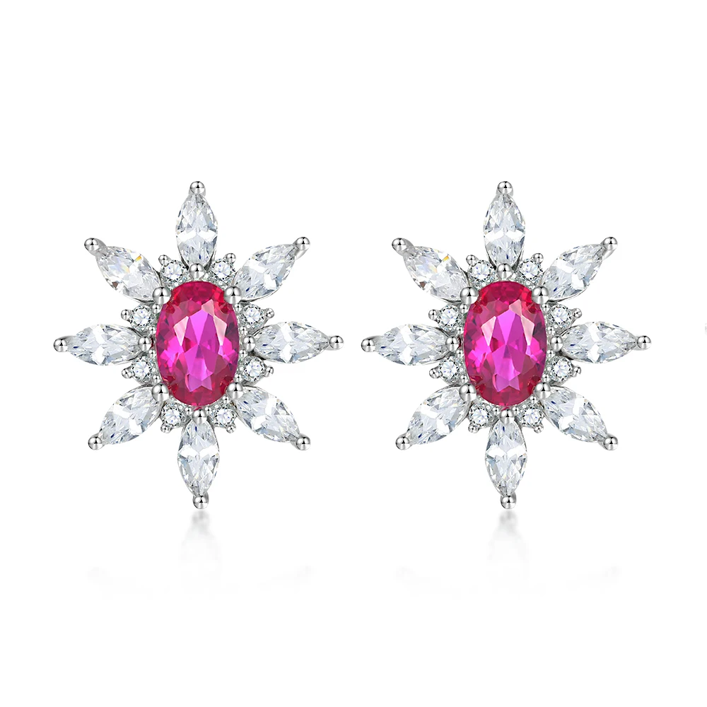 

Wholesale Earings Gemstone CZ S925 Sterling Silver Earrings Jewelry