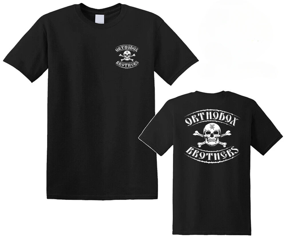 

Russian Orthodox Brothers Skull Men's T-Shirt Short Sleeve Casual 100% Cotton T Shirts
