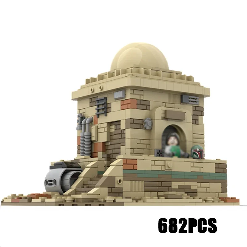 

Звездная модель фильма Moc, строительные кирпичи, пустынная империя, крепость, технология, модульные блоки, подарки, рождественские игрушки, наборы «сделай сам», сборка
