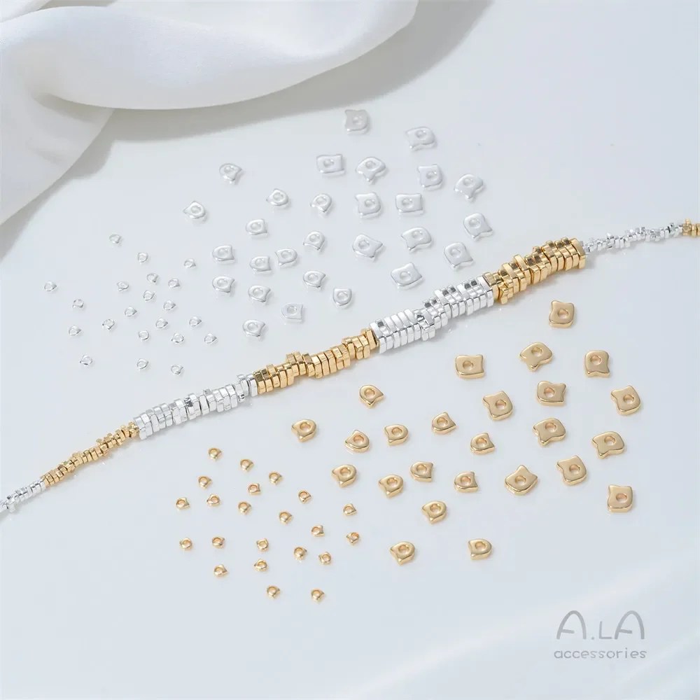 

Z467 14K Gold-plated Broken Silver Beads, Small Broken Gold Beads, Hand-strung Beads, Crystal Hand Necklace, Diy Accessory