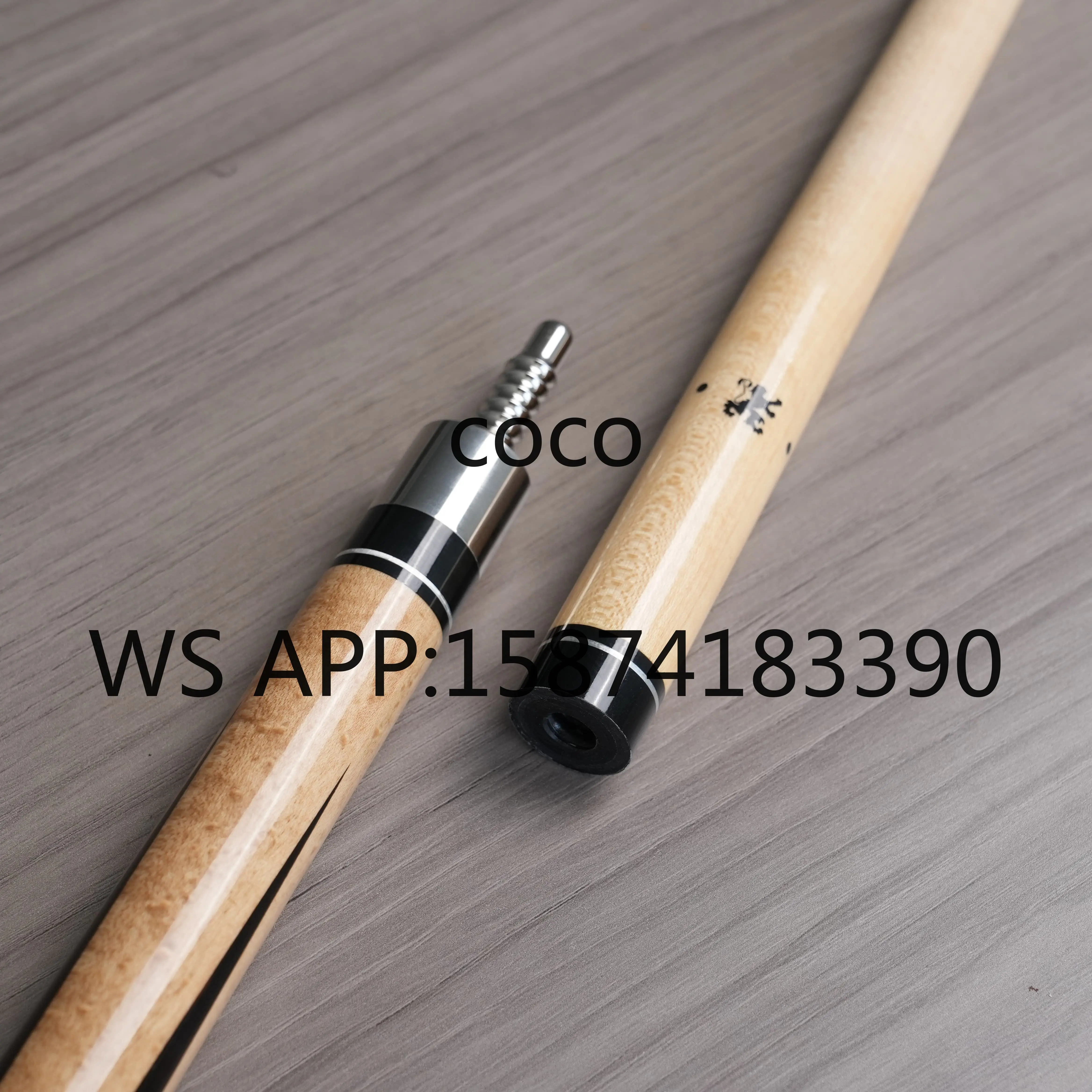 57in Sycamore Wood Billiard Cue, Handcrafted 1/2 Split Professional Snooker Pool Stick