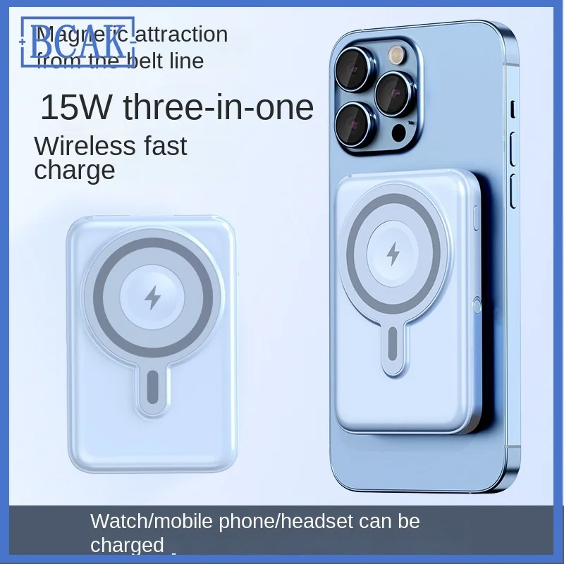 

10000Mah 20000mah Magnetic Wireless Super Fast Charging Metal Bracket Power Bank Suitable For Watch Mobile Power Supply BCAK Qua