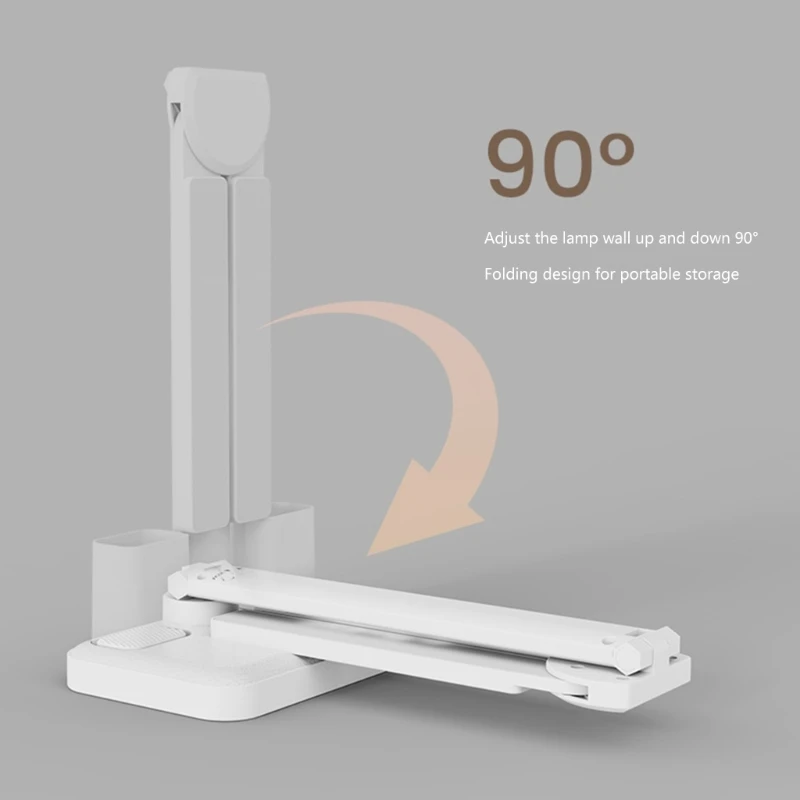 

USB Rechargeable Table Lamps LED Clock Table Lamps USB Chargeable Dimmable Desk Light with 2 Pen Holders Easy to Use