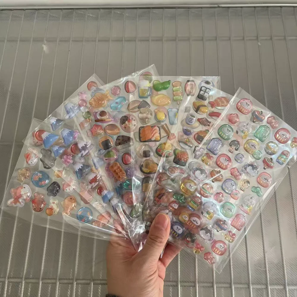 En Stock, Adhesivo 3D con Relieve Tridimensional de Gato de la Suerte Japonés, Serie Gourmet de Sushi con Salmón, para Decorar Vasos, Regalo para Chicas