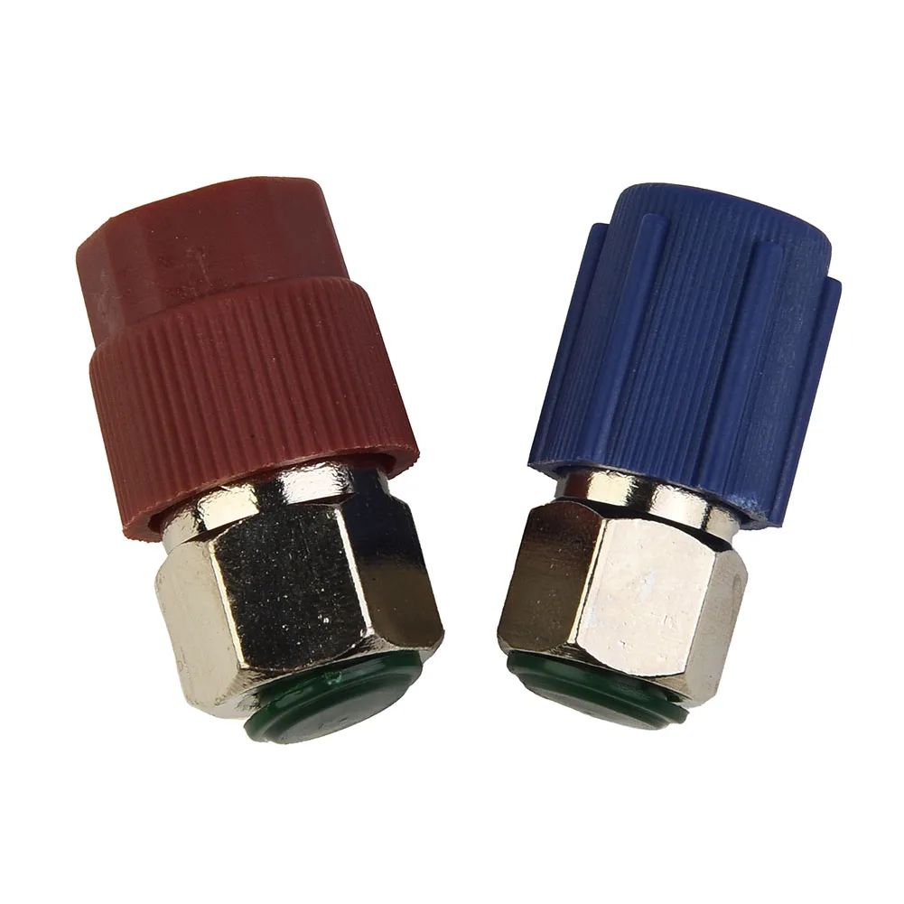 Quick Disconnect A/C Charging Port Adapter Valve Quick Coupler Air Condition Filling Fitting Port High & Low Pressure