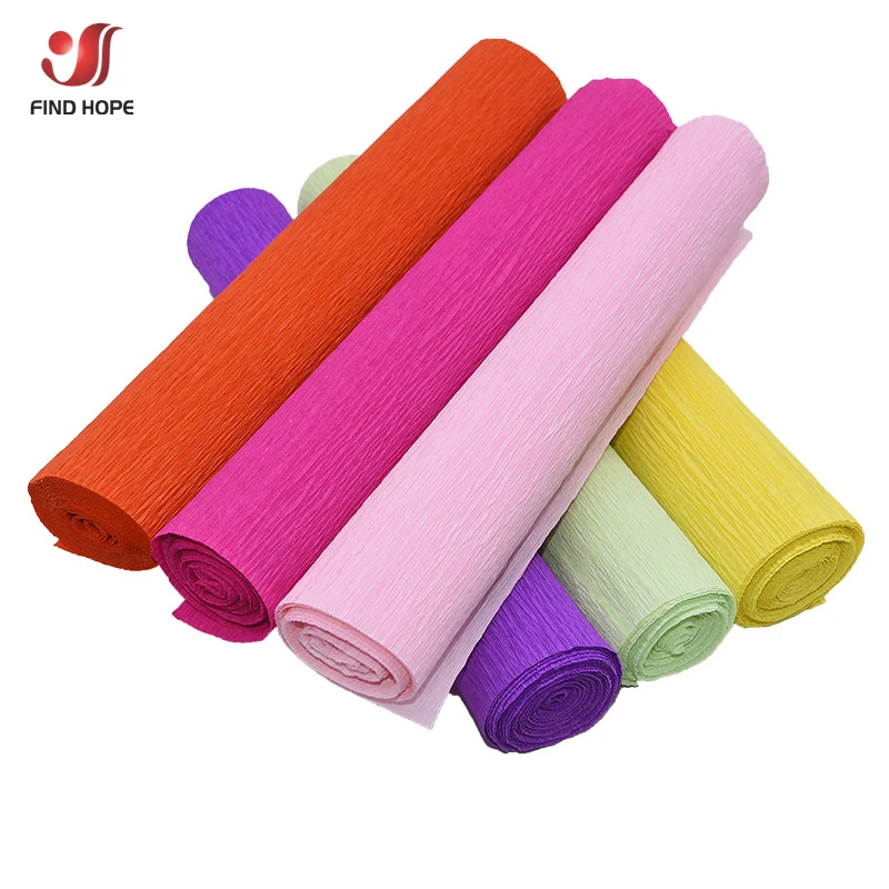 15 Colors 250x25cm Colored Crepe Paper Roll Origami Crinkled Crepe Paper DIY Flowers Decoration Gift Wrapping Paper Fold Crafts