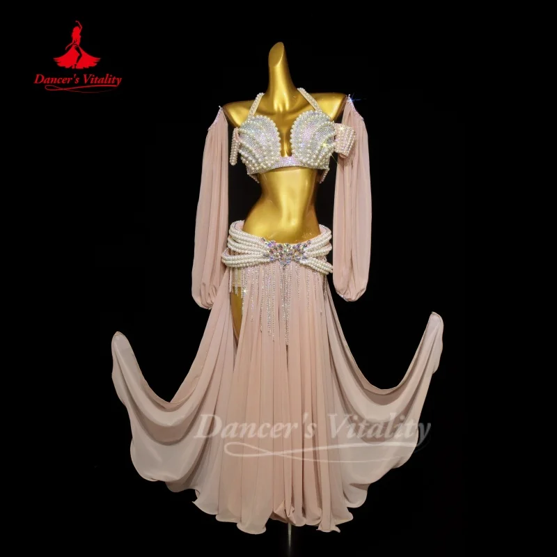

BellyDance Set Adult and Child Customized Exquisite Pearl AB Stones Performance Costume Oriental Dance Outfit Dancer's Vitality