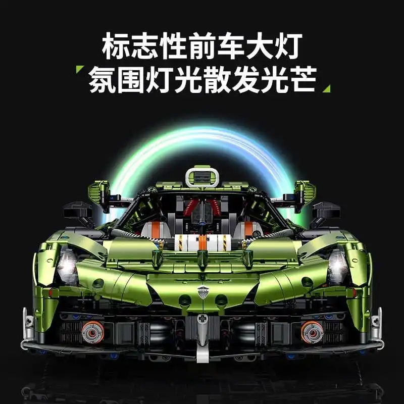 New 10628 3838pcs 1:8 MOC Technical RC Racing Building Blocks Assembling Supercar Bricks Model Toys for Boys Birthday Gift Set