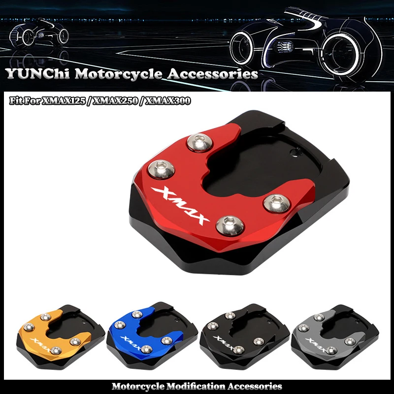 Fit For YAMAHA XMAX125 XMAX250 XMAX300 X-MAX Motorcycle Accessories Kickstand Side Stand Extension Enlarger Pad Side Bracket