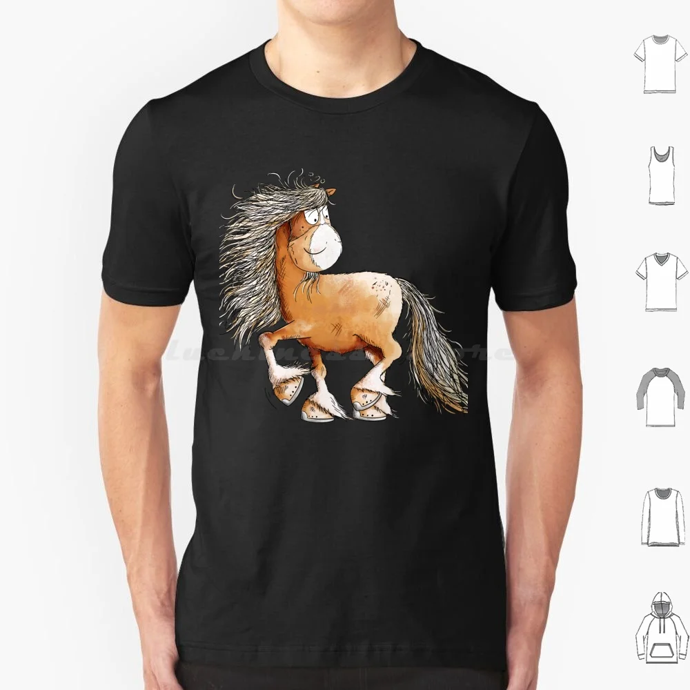 Happy Horse T Shirt Men Women Kids 6Xl Horse Horses Funny Cartoon Horse Drawing Humor Cute Running Horse