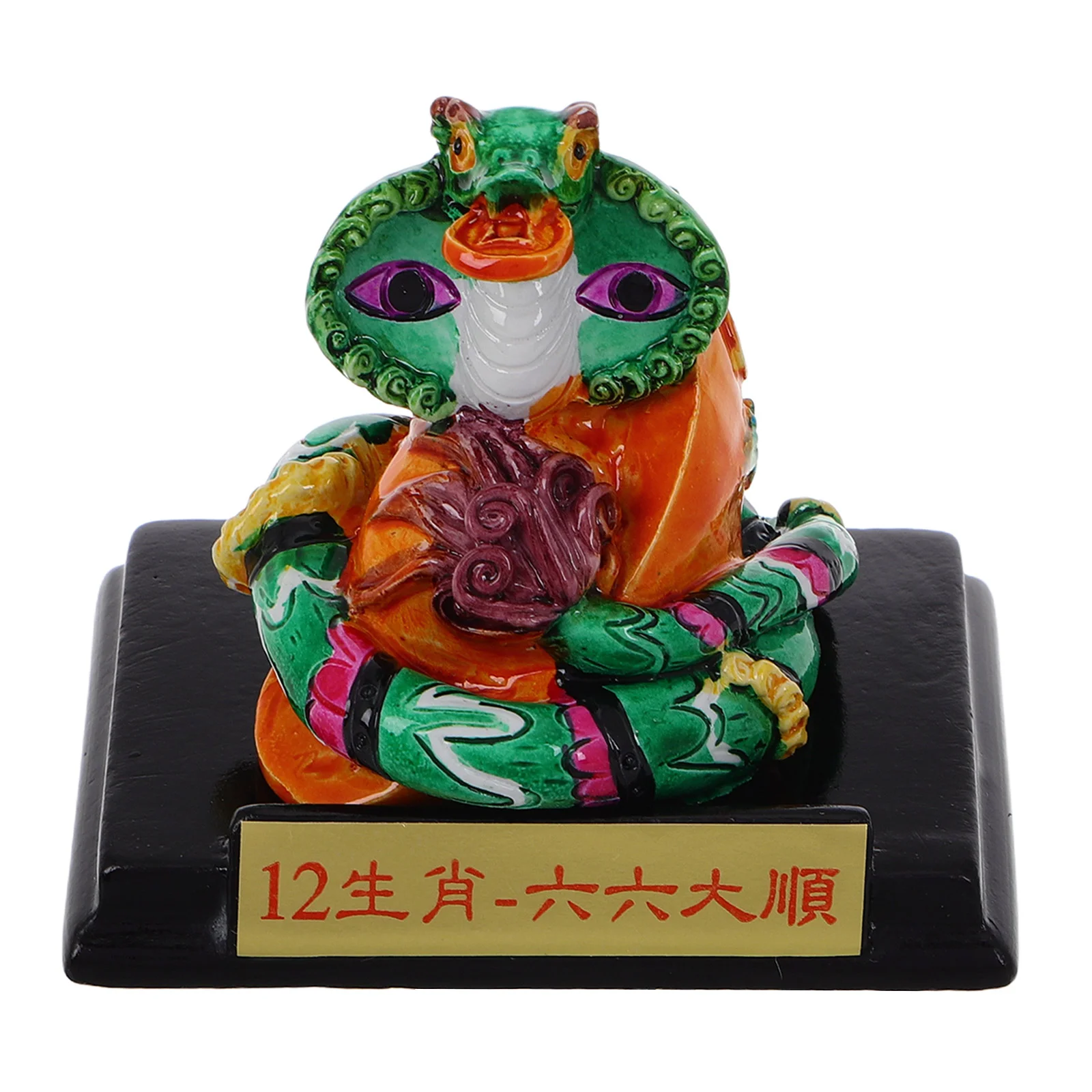 

Year of The Painted naments Exquisite Resin Craft Lifelike Model Desktop Decor Chinese Zodiac Animal Statue Mini Lucky Snake