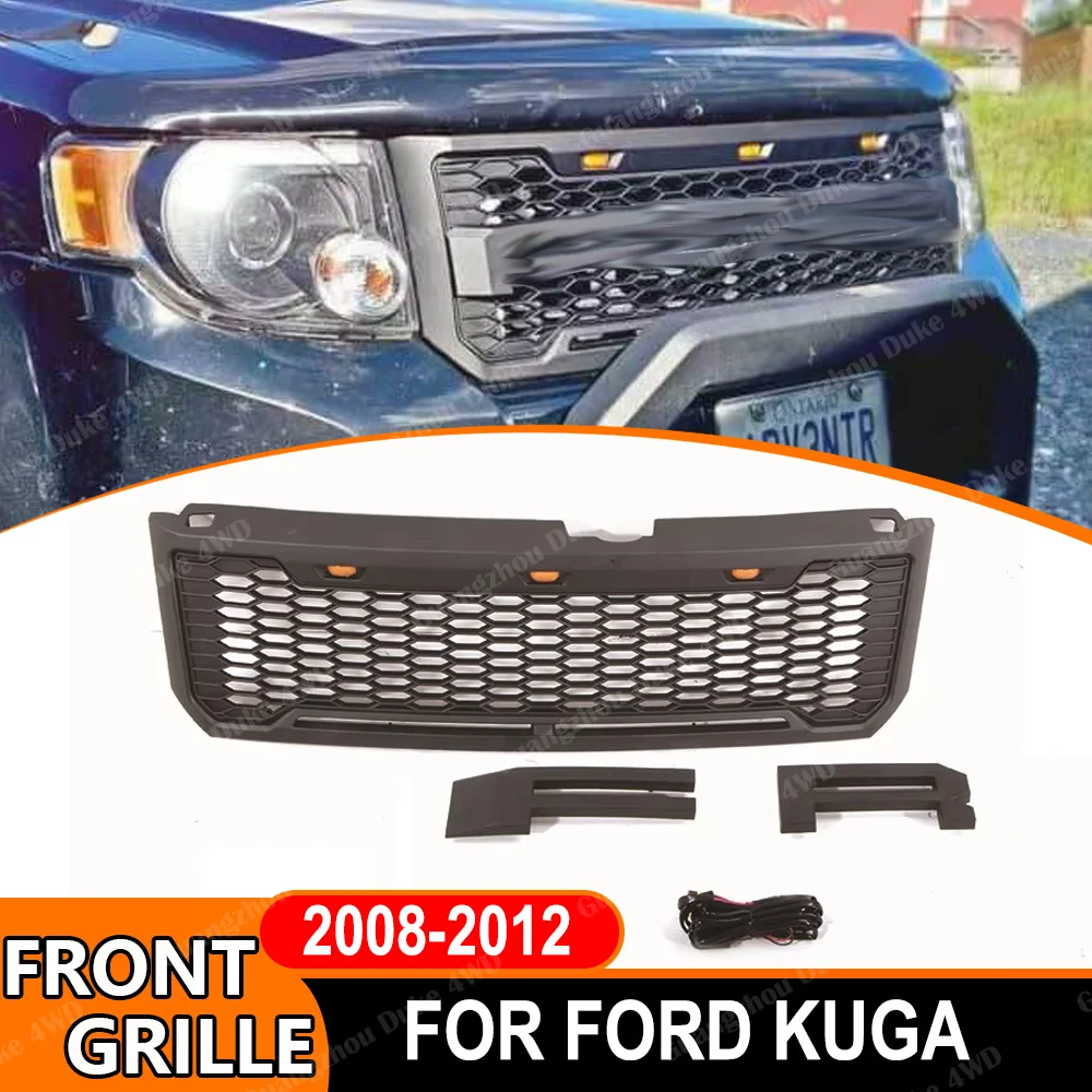 

Front Grille Grill With LED Lights For Ford Kuga Escape 2008-2012 Car Front Bumper Grille Racing Style Car Styling Exterior Acce