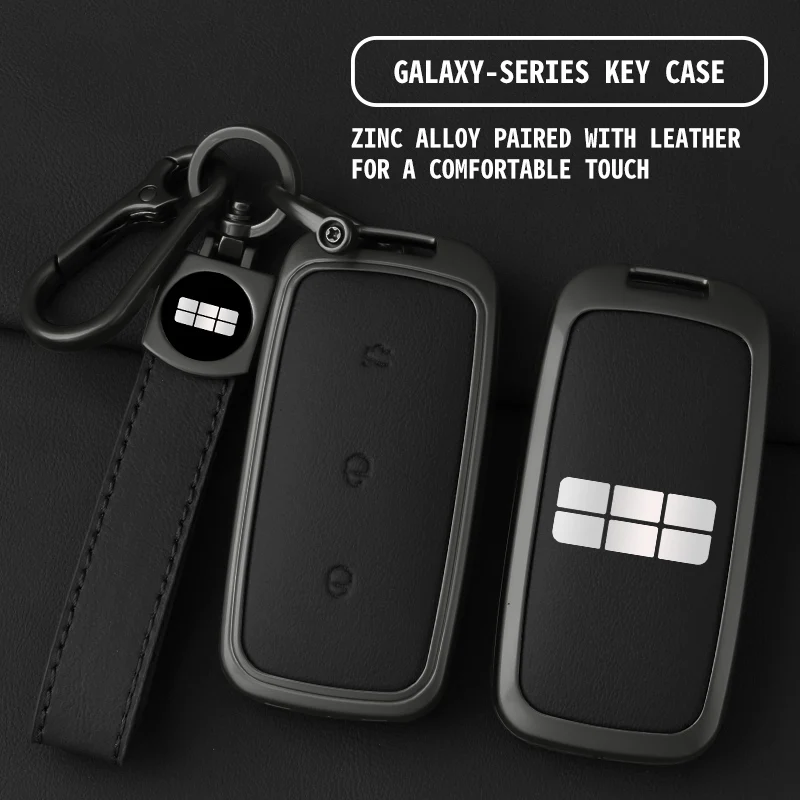 

For Geely Key Case EX5 Galaxy E5 Proton e.MAS 7 2025 2024 Car Key Case Zinc Alloy Leather Case