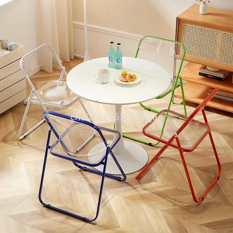

Transparent Chair Acrylic Folding Dressing Internet Celebrity Clothing Store Photo Simple Home Ins Dining Chair Furniture
