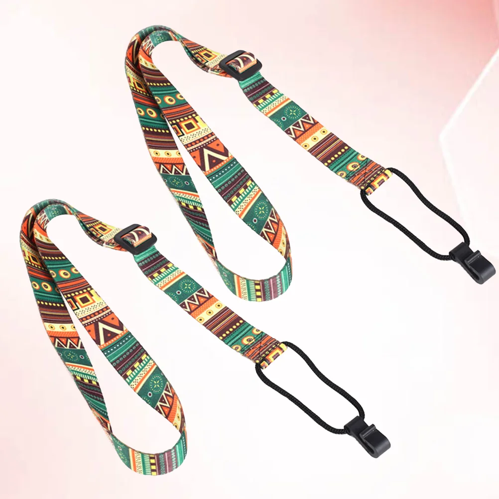 2 Pcs Bohemian Ukulele Classical Guitar Accesories Acoustic Belt Thermal Transfer Ribbon