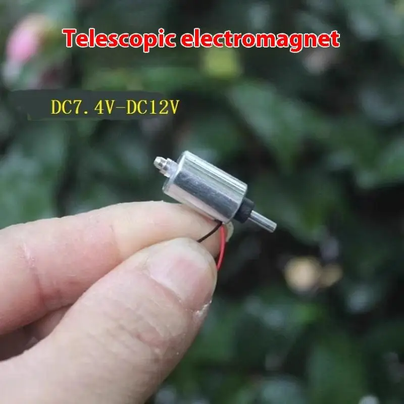 -1PCS DIY Fingerprint Lock DC 7.4V 9V 12V Mini Round 10MM Cylinder Suction Push-Pull Type Linear Solenoid Electromagnet