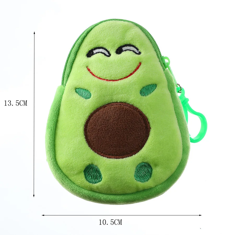 Portafoglio Zero per bambini dei cartoni animati per bambini borsa carina regalo divertimento creativo espressione di Avocado portamonete in peluche