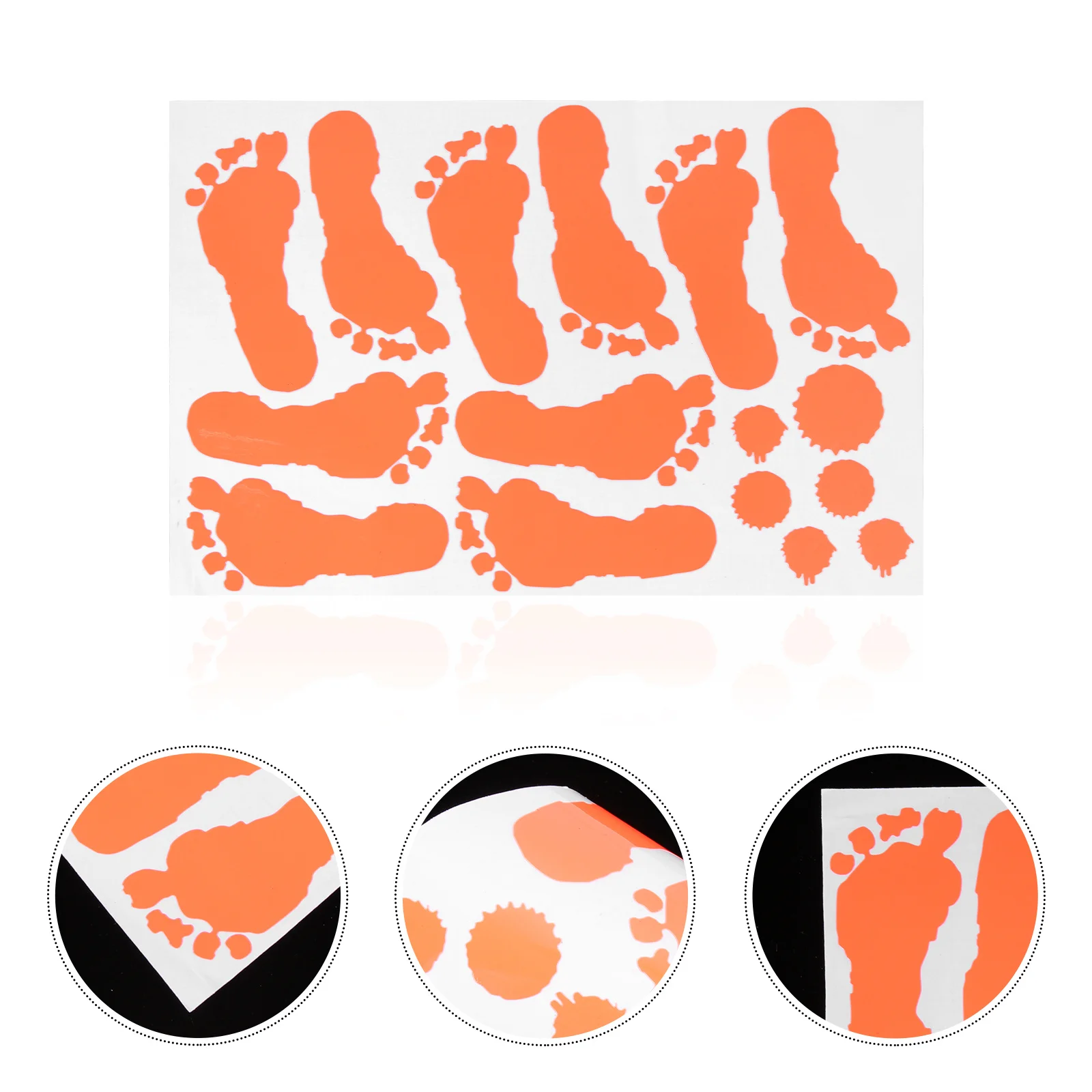 ملصق حائط يتوهج في بصمة اليد للهالوين من مادة PVC لتزيين نافذة مخيفة موضوع رعب فلورسنت