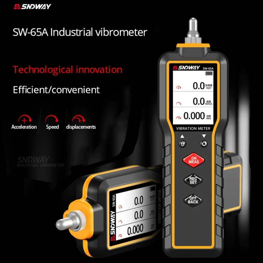 SNDWAY Handheld Vibration Meter Digital Vibration Measuring Tool Vibration Instrument SW-65A