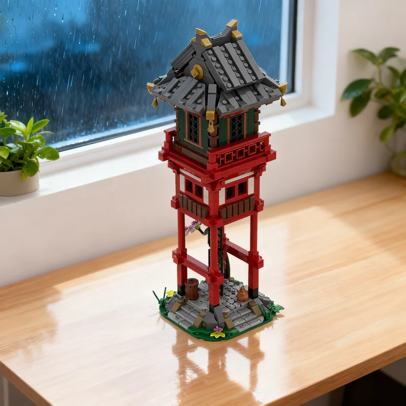 889pcs MOC Castle Samurai Tower #1 Model Building Blocks Construction Toy Christmas Gift Collection Birthday Display Idea 3D