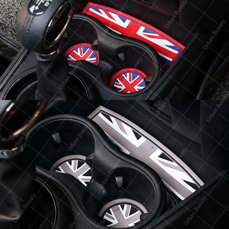 3Pcs Union Jack Car Cup Coffee Cushion Storage Auto Non-slip Mat Pad Accessories For Mini Cooper Clubman F55 F56 F60 F54 F57