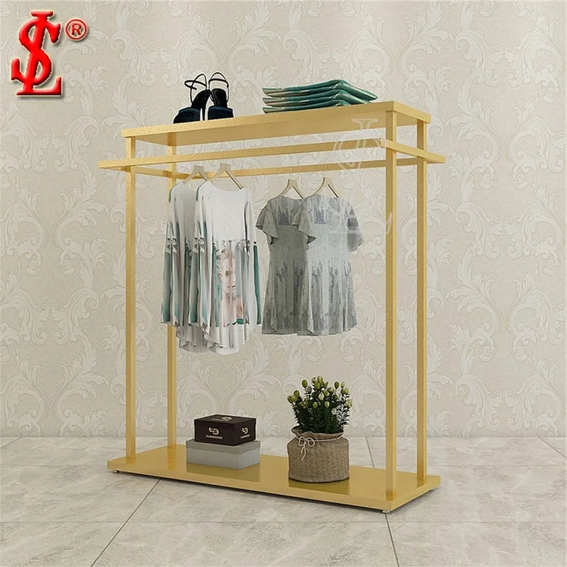 custom.Custom Eco-Friendly Portable Single Standing Shiny Clothing Display Rack with Adjustable Height and Design