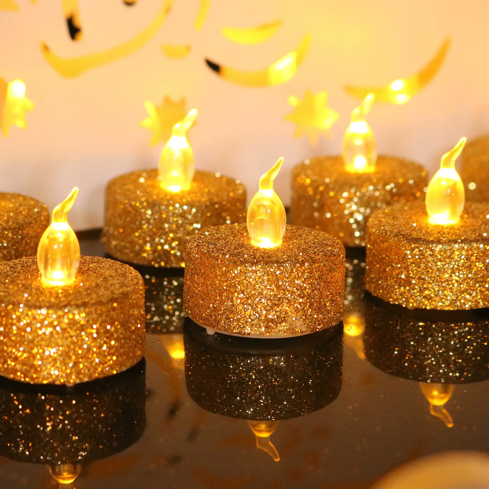 Creative Candles, Birthday Party Supplies, Christmas Decoration Items, LED Electronic Candles, Golden Candles view 2