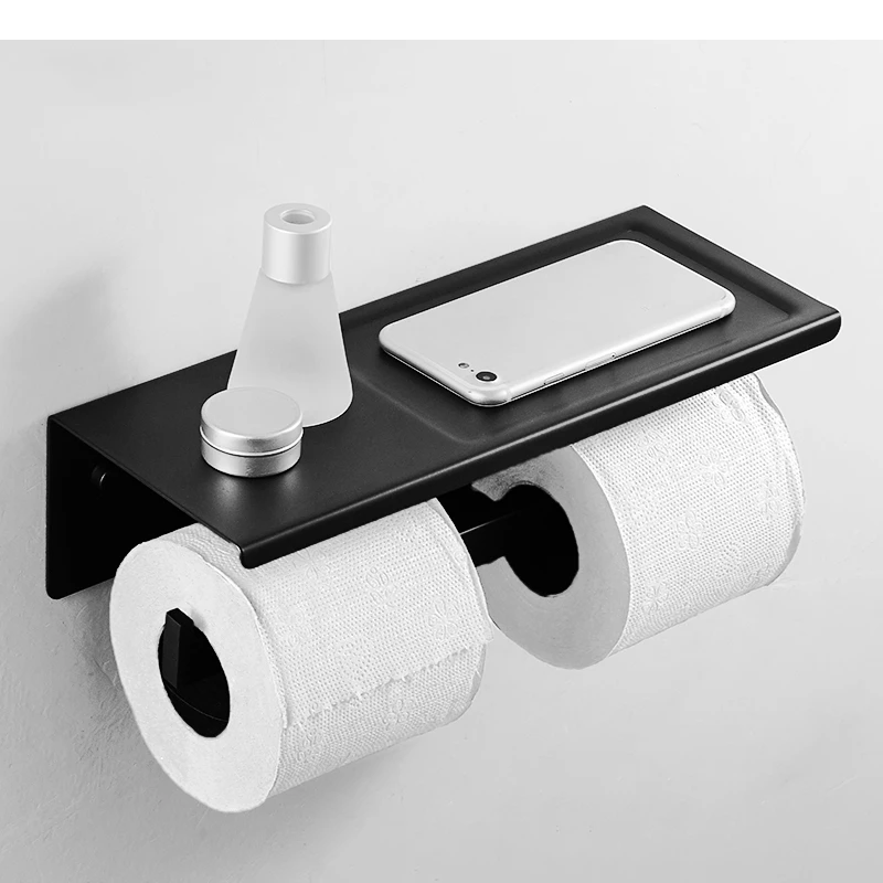 Stainless Steel Paper Towel Holder Roll Tissue Toilet Rack Wall Mounted Storage Home Bathroom Shelves