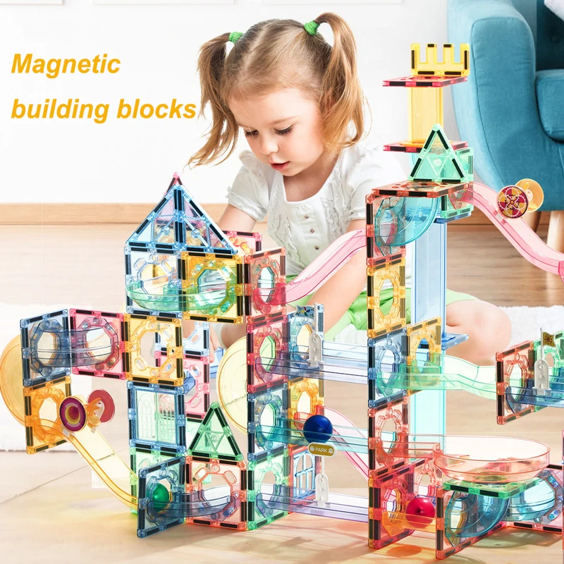 Jouet de construction magnétique coloré pour bricolage, modèle d'assemblage de nuits de fenêtre, Montessori dos, 105 pièces