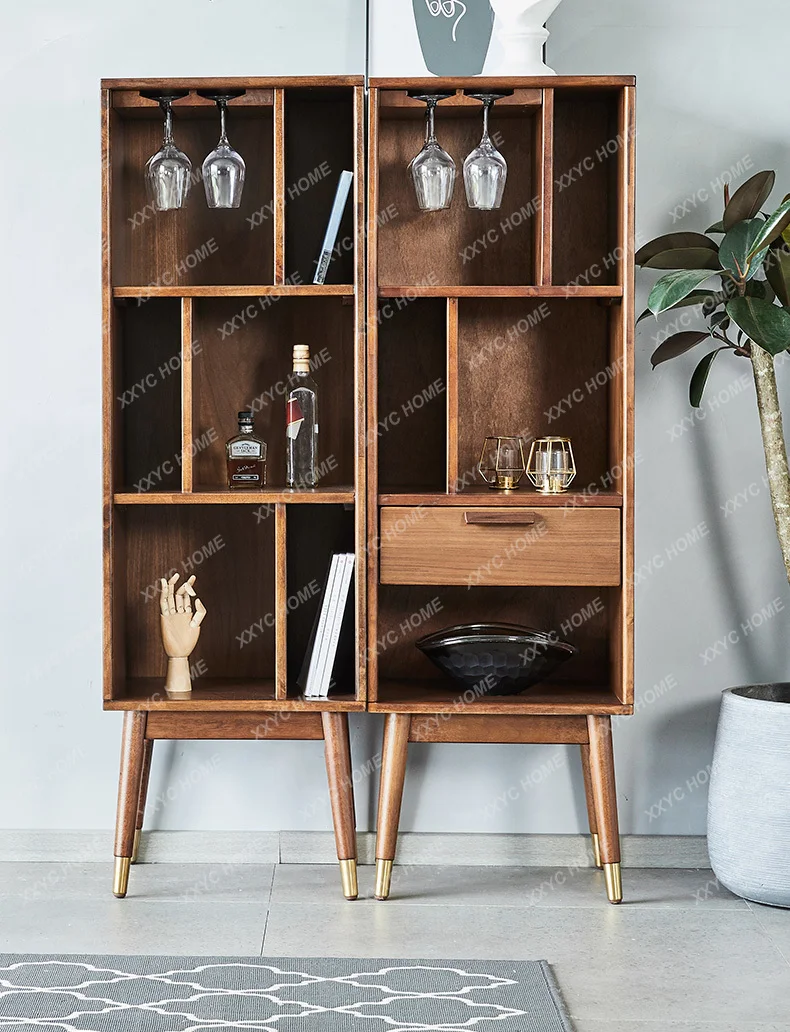 

Solid Wood Wine Cabinet Partition Restaurant Side Cabinet Storage High Cabinet Combination Suit