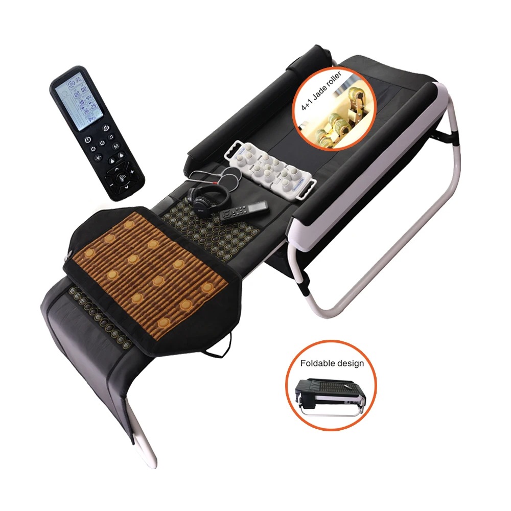 

Foldable Korea Spine Body Massager Master V3 V4 V6 Jade Roller Therapy Bed with Thermal Jade Mat Infrared Massage Bed