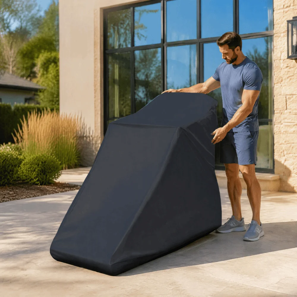 Oxford Fabric Treadmill Cover Protective Design Bottom Drawcord Folding Treadmill Cover Exercise Bike Cover Home Gym Use