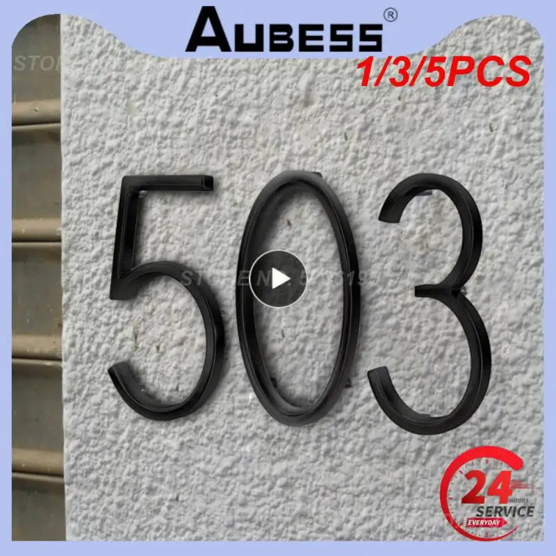 

1/3/5PCS Address Door Label Number Address House Door Sign 125mm Numbers Address Plaque Sign Number Tag Hotel Home Sticker Black