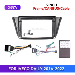 QSZN Canbus Cable FOR IVECO DAILY 2014-2022 9Inch Car Radio Fascias Dashboard Panel Frame 2 Din DVD Android Player Trim Kit