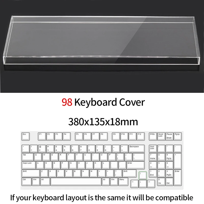 Acrylic Keyboard Clear Protector Case Mechanical Keyboard Dust Cover For 60/61/64 96 98104/108 Key Mouse Cover Keyboard Cover, image 8