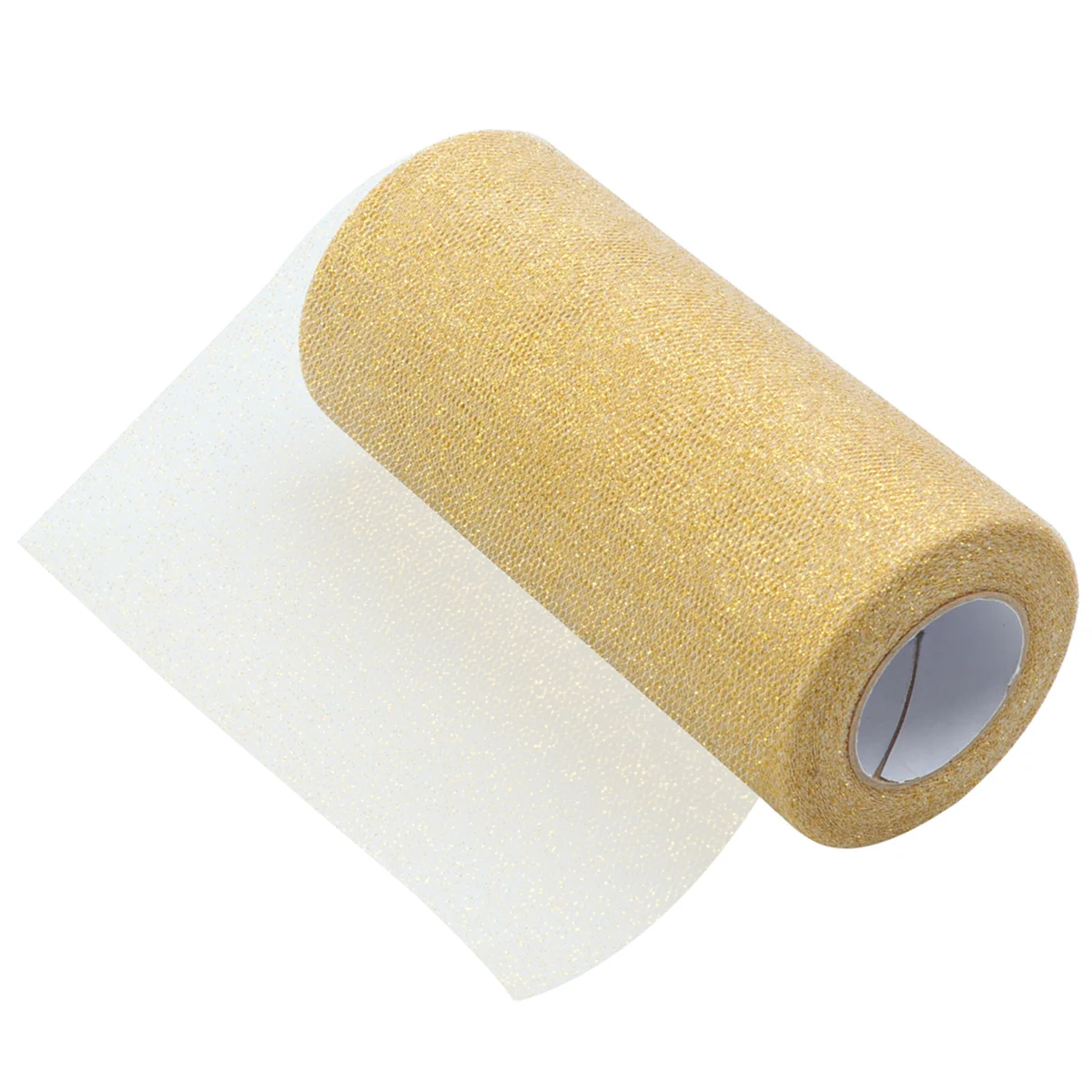 6 Inch Sparkling Tulle Ribbon Roll Glitter Tulle Rolls 25 Yards Tulle Spool (Gold) Tulle Ribbon Rolls