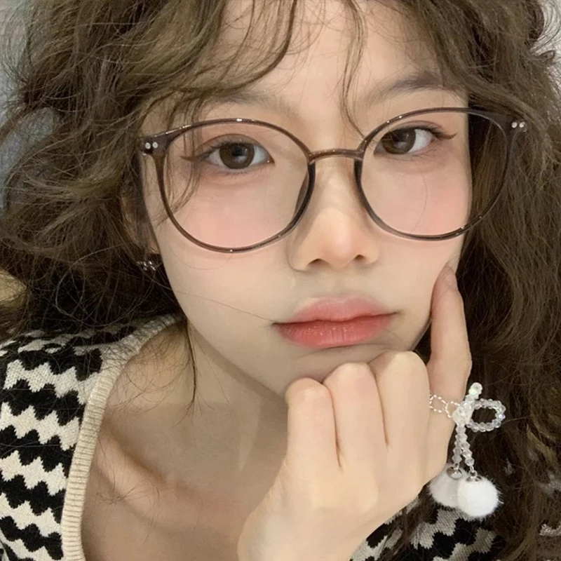 Fashion Anti-Blu Glasses for Women Men Retro Round Eyeglasses Frame Eyewear Anti-Radiation Glasses Universal Computer Eyewear