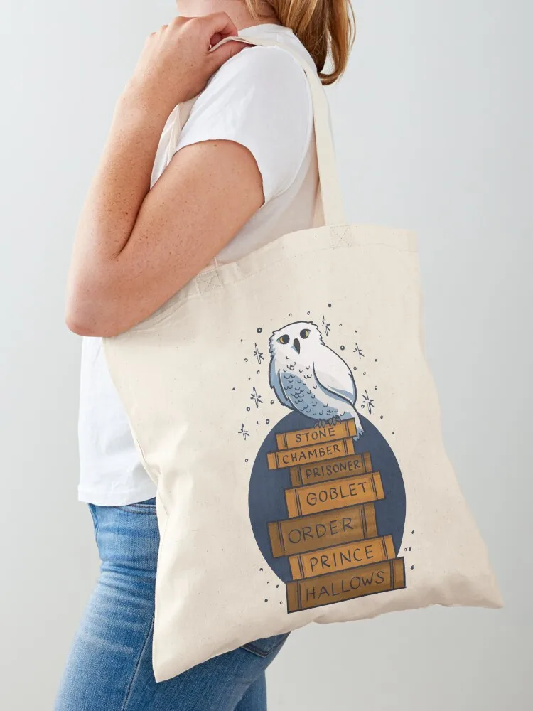 An Owl with the Books Tote Bag sac pour femme cloth bag woman custom fabric bag Canvas Tote