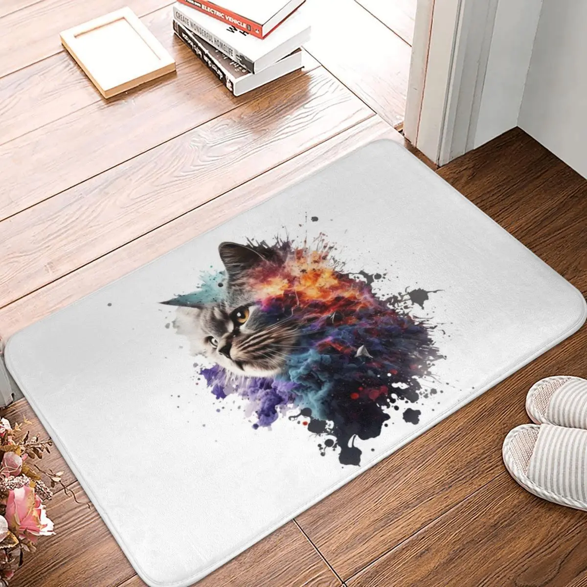 Cat Color Explosion Doormat Anti-skid Super Absorbent Bathroom Floor Mats Home Entrance Rugs Kitchen Living Room Carpet Footpad