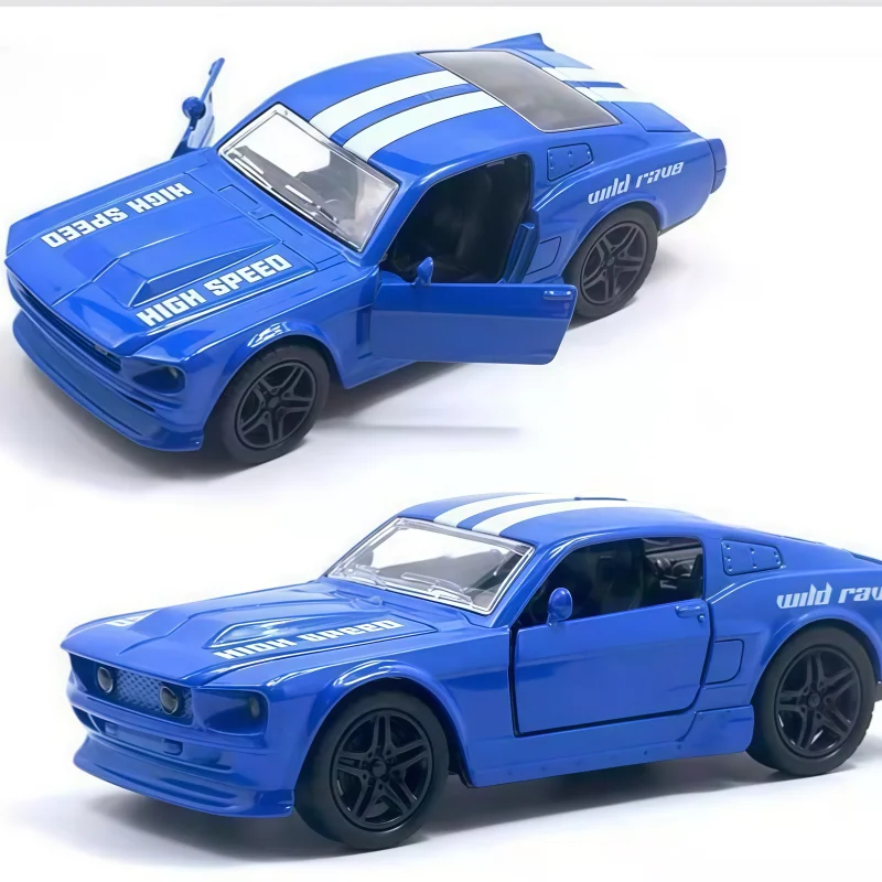 1/36 Retro Muscle Car Alloy Model, Pull Function, Can Open Car Door, Collectible Toy Alloy Sports Car