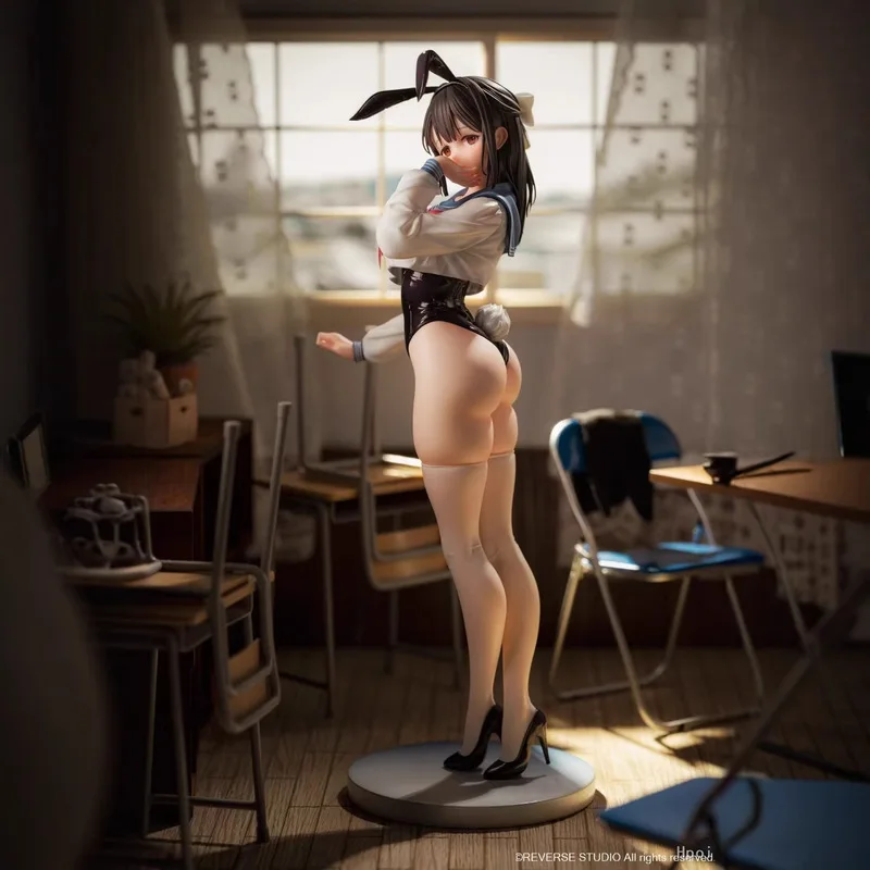 

Reverse Studio Anime Bunny Girl Figure Jk Uniform Pvc Collectible Model Desktop Ornament Car Decoration For Adult Collectors