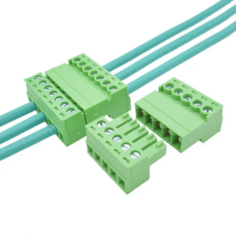 5 Sets lötfreie Docking-Klemmenblöcke Typ 2EDG 3,81 mm Schraubklemmenblock-Steckverbinder PCB-Stecktyp 2EDG Typ Grüner Klemmenblock